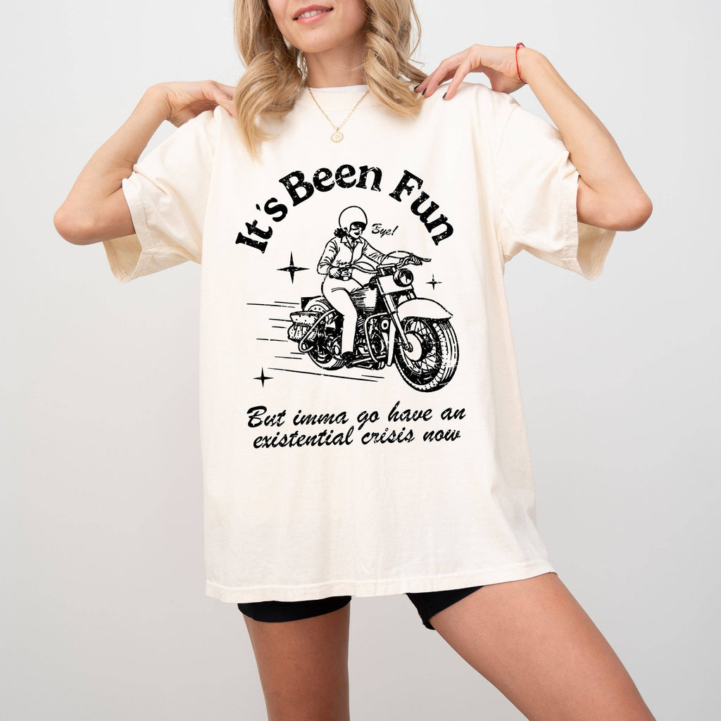 Extential Crisis Funny Meme Motorcycle - Adult & Kids T-Shirts, Sweatshirts & Hoodies apparel design preview 1