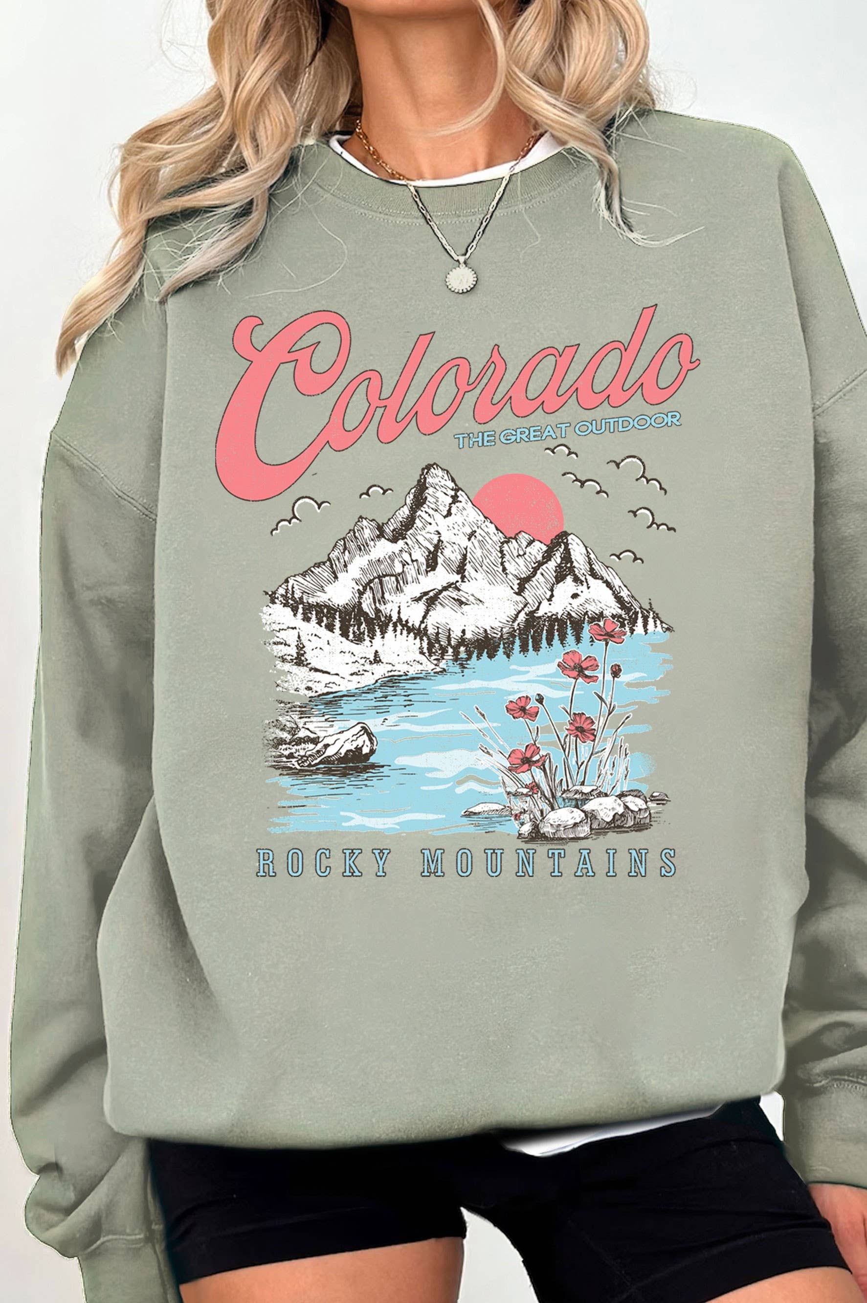 Colorado Rocky Mountains Wild Flower Brushed - Adult & Kids T-Shirts, Sweatshirts & Hoodies apparel design preview 1