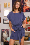 R5304-1 Waist Tie Detail Solid Ribbed Knit Romper - Adult & Kids T-Shirts, Sweatshirts & Hoodies apparel design preview 1