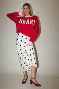 Satin Midi Skirt with Elastic Waist in Polka Dot - Adult & Kids T-Shirts, Sweatshirts & Hoodies apparel design preview 1