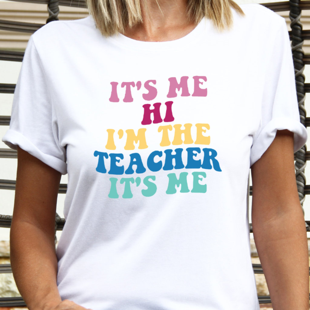 It's Me Hi I'm the Teacher Graphic School - Adult & Kids T-Shirts, Sweatshirts & Hoodies apparel design preview 1