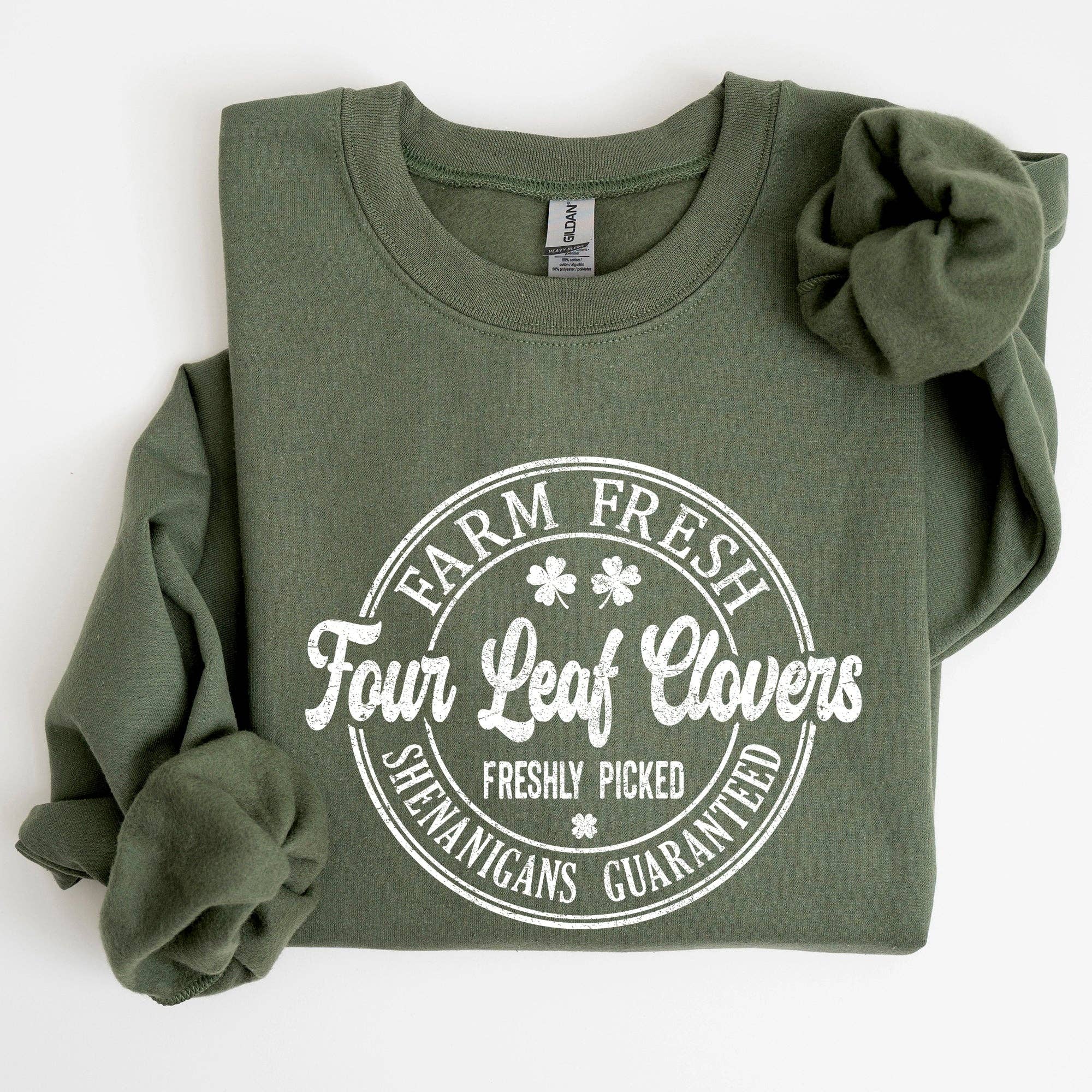 Four Leaf Clovers Farm, St Patrick's Day - Adult & Kids T-Shirts, Sweatshirts & Hoodies apparel design preview 1