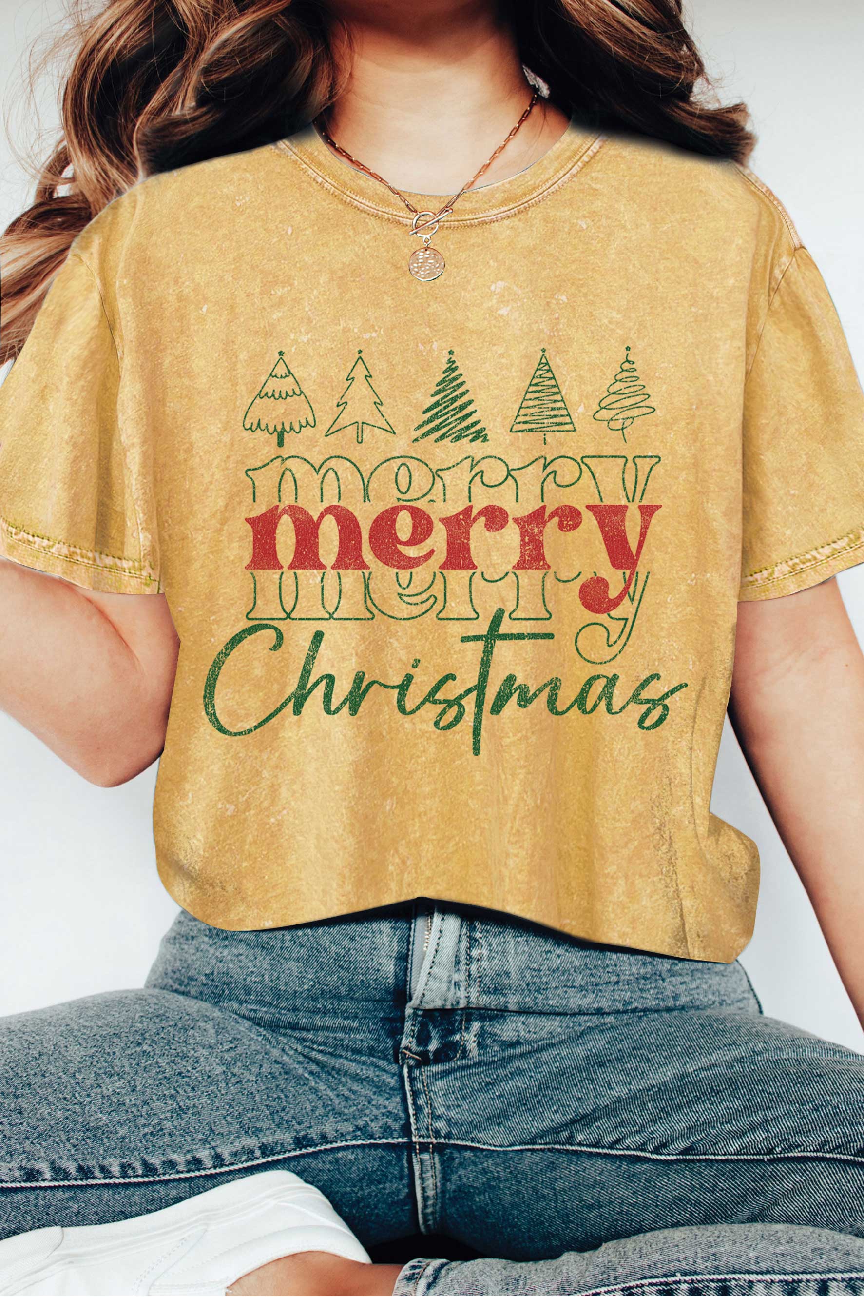 Merry Christmas Trees Mineral Graphic - Adult & Kids T-Shirts, Sweatshirts & Hoodies apparel design preview 1