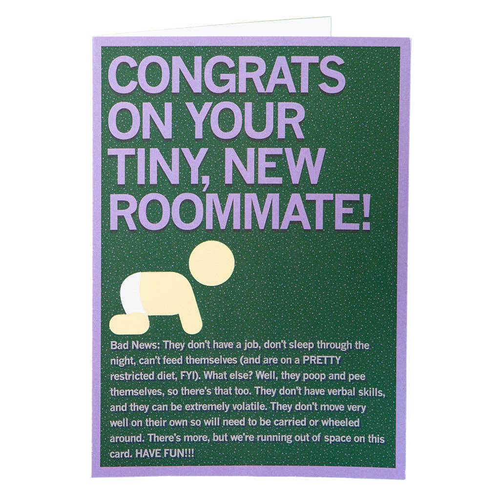 Tiny New Roommate Greeting Card - Adult & Kids T-Shirts, Sweatshirts & Hoodies apparel design preview 1