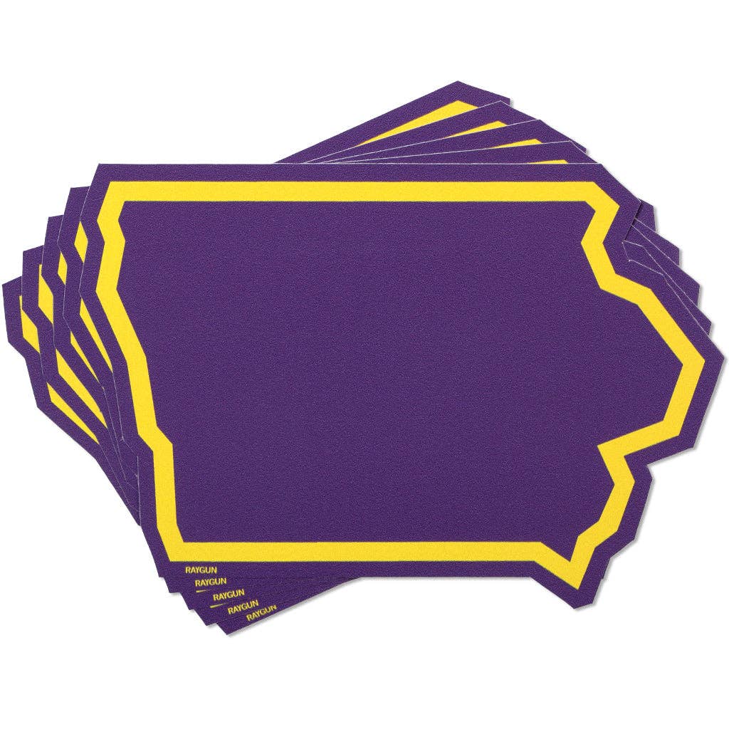 Iowa Outline Purple Gold Die-Cut Sticker - Adult & Kids T-Shirts, Sweatshirts & Hoodies apparel design preview 1