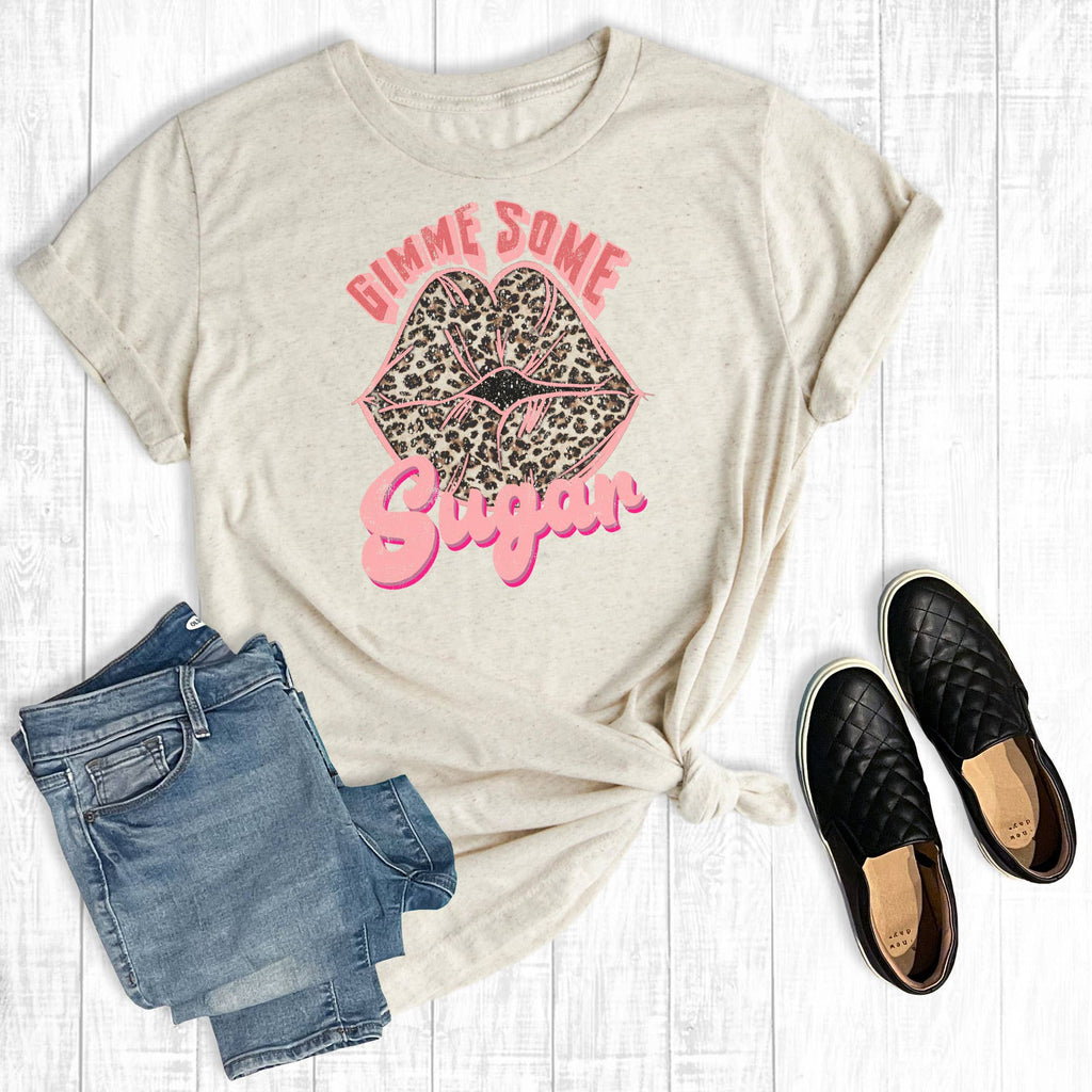Leopard Gimme Some Sugar Lips - Adult & Kids T-Shirts, Sweatshirts & Hoodies apparel design preview 1