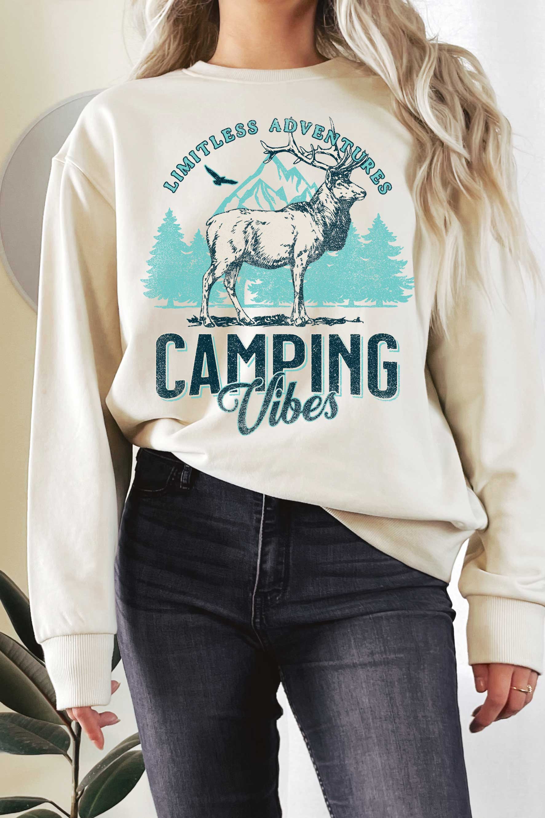 Limitless Adventures Camping Vibes Graphix Terry - Adult & Kids T-Shirts, Sweatshirts & Hoodies apparel design preview 1