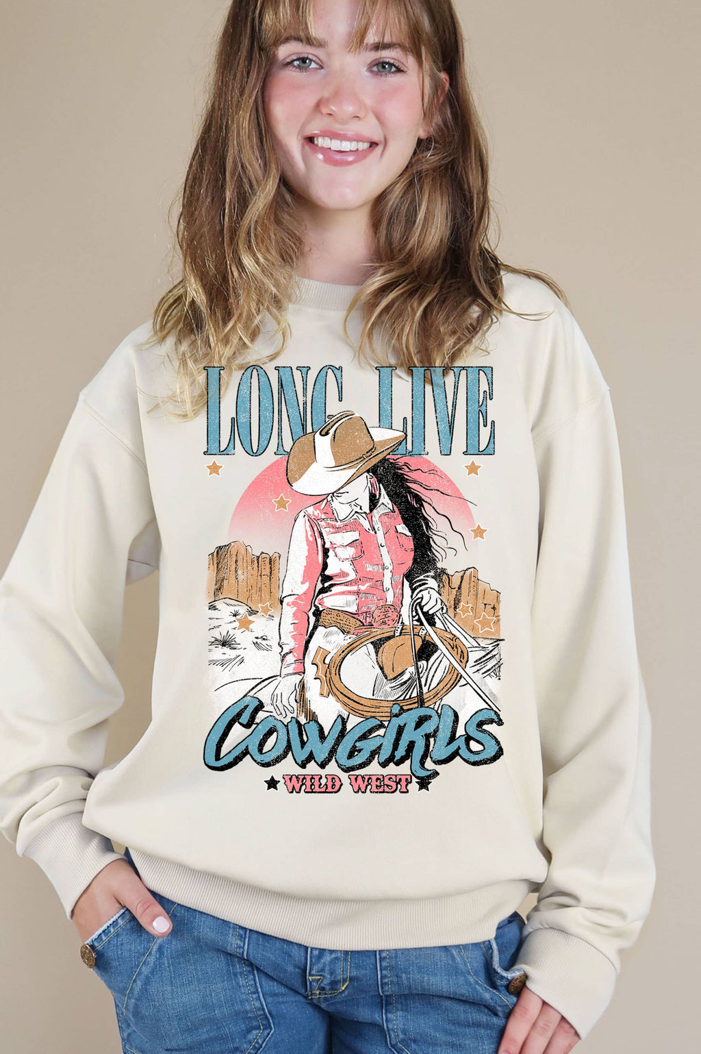 Long Live Cowgirls Graphic Brushed - Adult & Kids T-Shirts, Sweatshirts & Hoodies apparel design preview 1