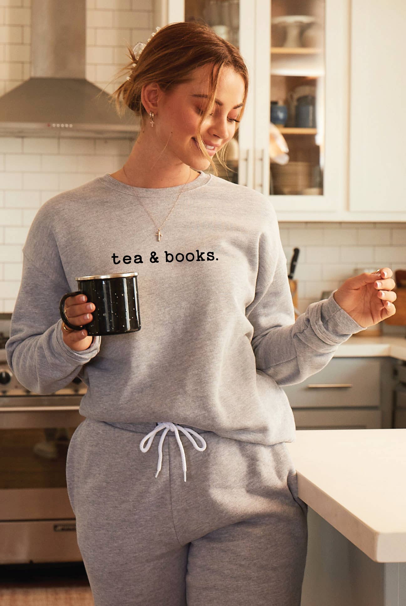 Tea and Books Graphic - Adult & Kids T-Shirts, Sweatshirts & Hoodies apparel design preview 1