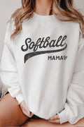 Softball Mama Heart Graphic Brushed - Adult & Kids T-Shirts, Sweatshirts & Hoodies apparel design preview 1