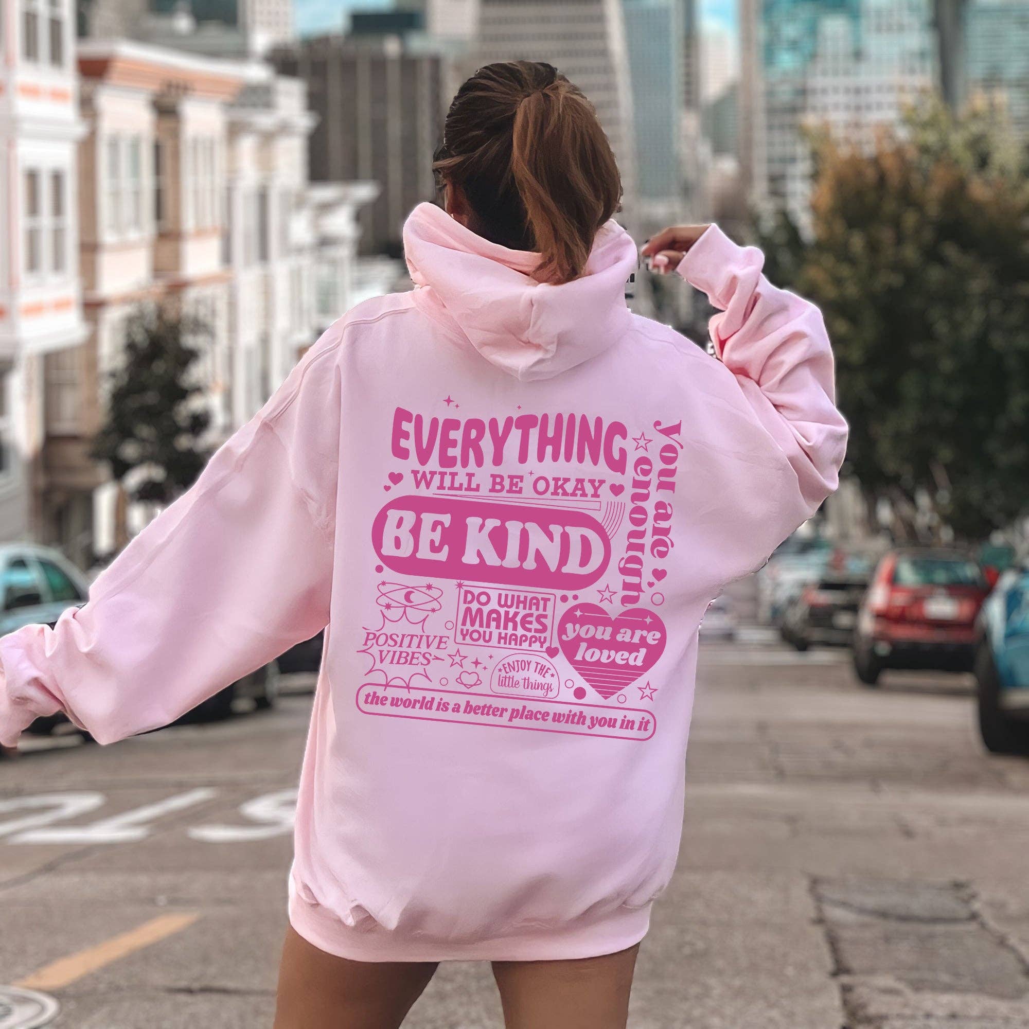 Everything Will Be Okay, Kind, Positivity, Kindness, - Adult & Kids T-Shirts, Sweatshirts & Hoodies apparel design preview 1