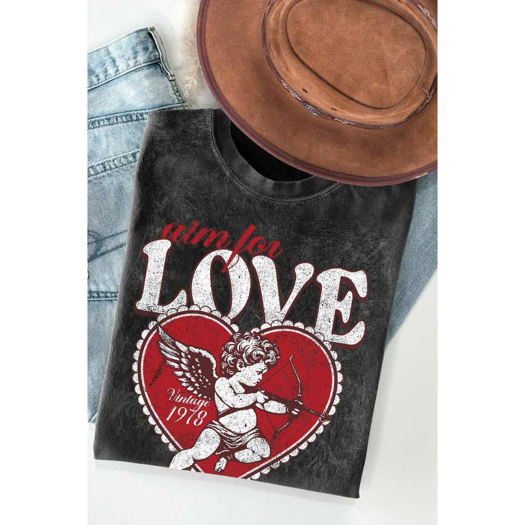 Cupid Aim For Love Mineral Wash - Adult & Kids T-Shirts, Sweatshirts & Hoodies apparel design preview 1