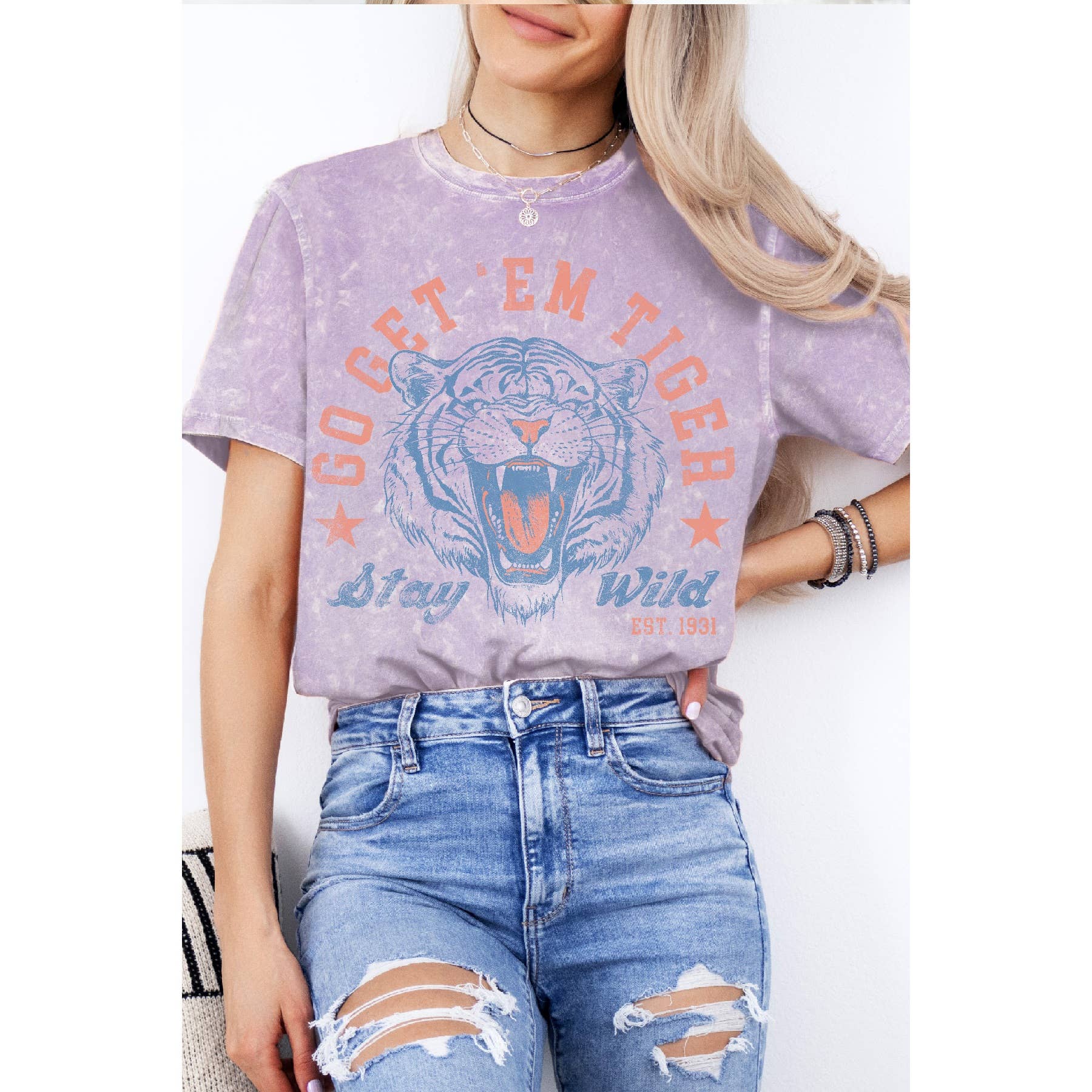 Go Get Em Tiger Mineral Wash - Adult & Kids T-Shirts, Sweatshirts & Hoodies apparel design preview 1