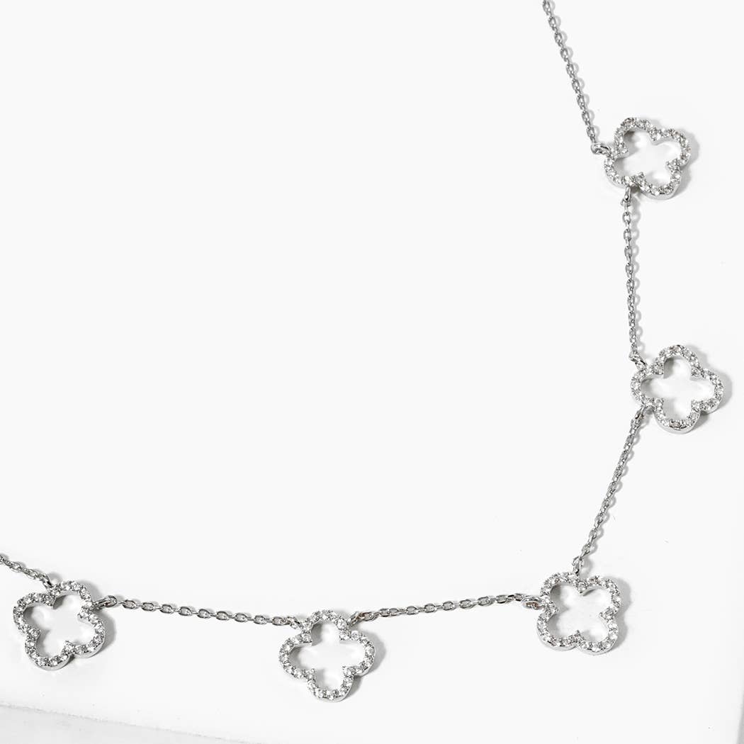 Cz Gold-Dipped Clover Outlined Rhinestone Necklace - Adult & Kids T-Shirts, Sweatshirts & Hoodies apparel design preview 1