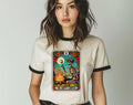 The Happy Camper Tarot Hiking Mountain Ringer - Adult & Kids T-Shirts, Sweatshirts & Hoodies apparel design preview 1