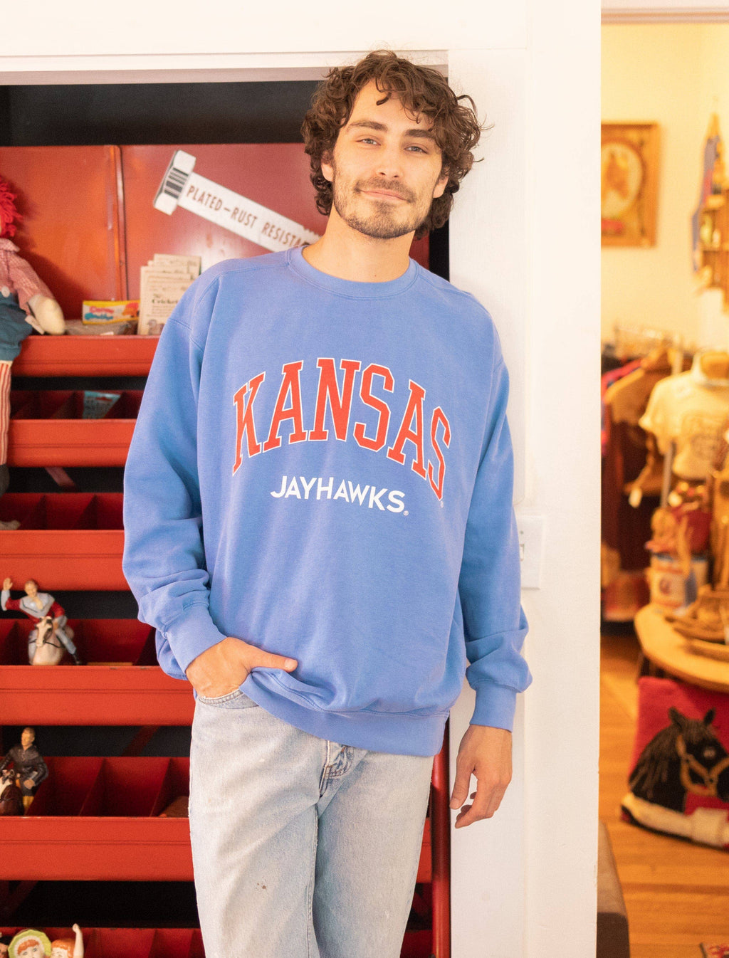 Ku Kansas Jayhawks Filled Gault Flo Blue Cc - Adult & Kids T-Shirts, Sweatshirts & Hoodies apparel design preview 1