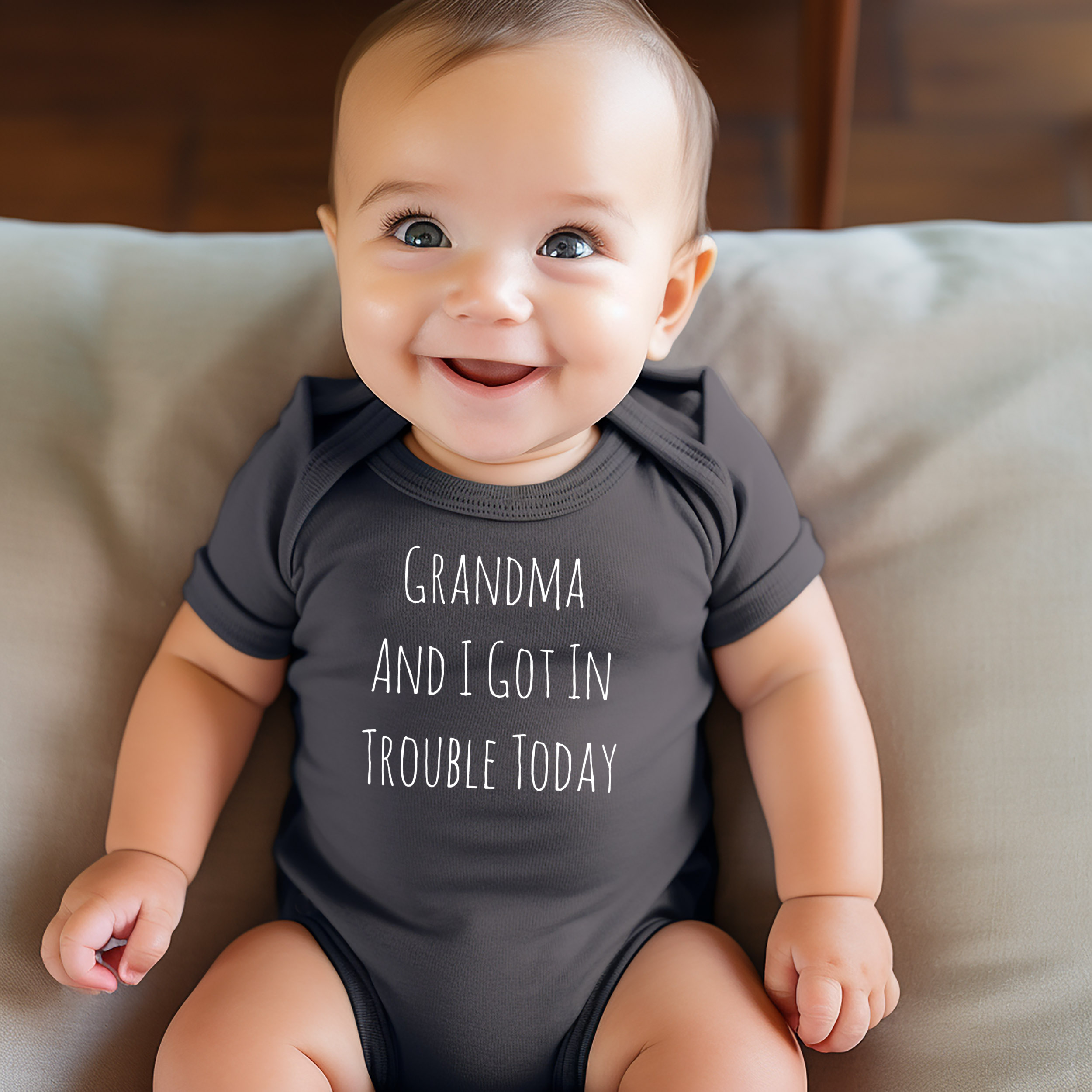 Grandma and I Got in Trouble Today Baby Onesie - Adult & Kids T-Shirts, Sweatshirts & Hoodies apparel design preview 1