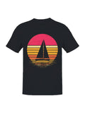 Vintage Sunset Sailboat Silhouette Men's - Adult & Kids T-Shirts, Sweatshirts & Hoodies apparel design preview 1