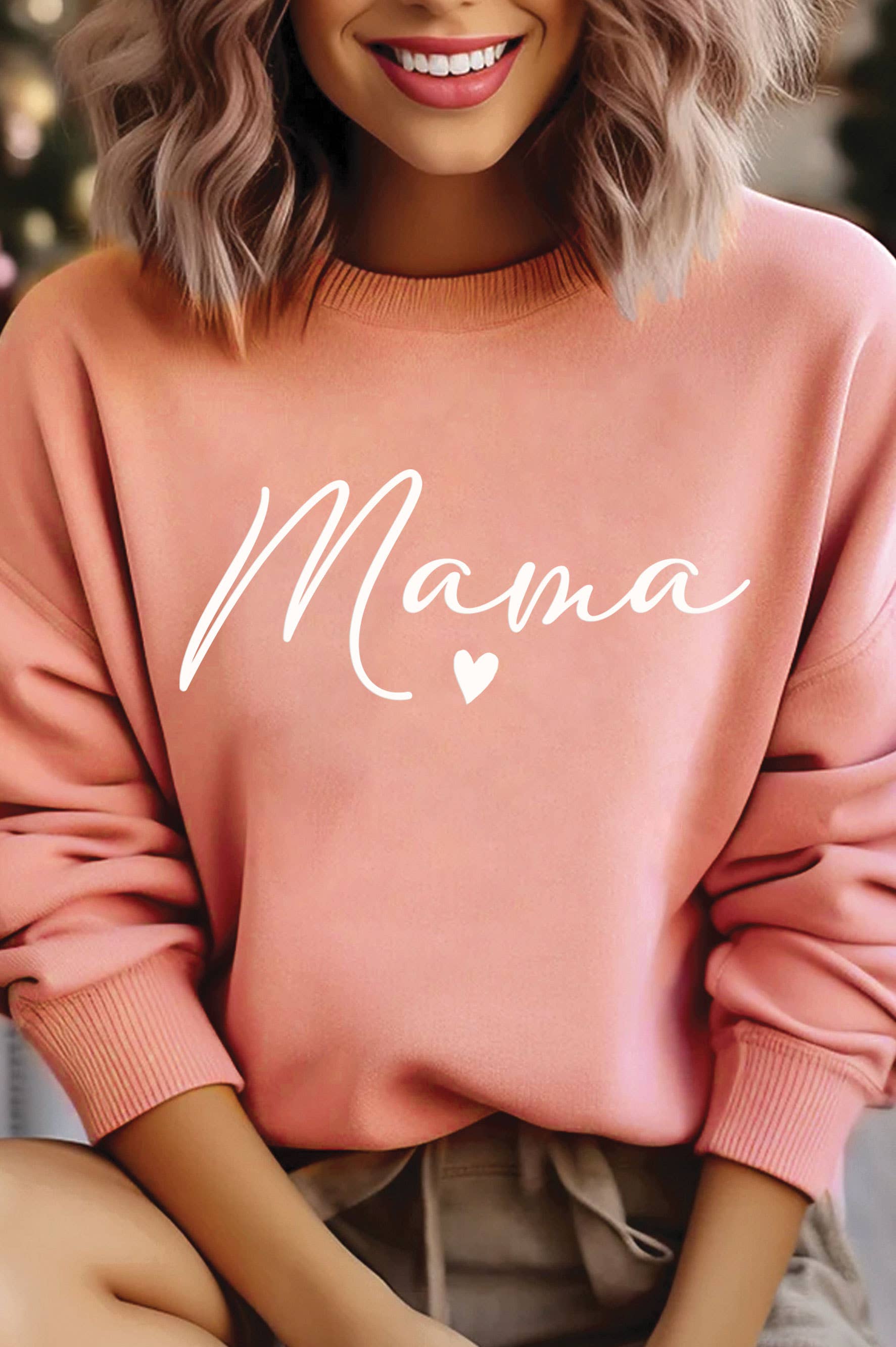Mama Heart Puff Graphic Brushed - Adult & Kids T-Shirts, Sweatshirts & Hoodies apparel design preview 1