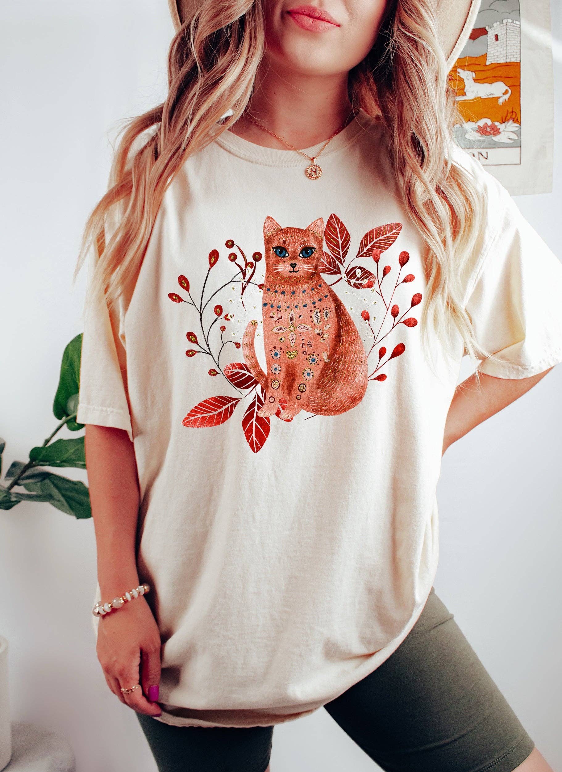 Scandinavian Folk Cat - Adult & Kids T-Shirts, Sweatshirts & Hoodies apparel design preview 1