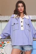 T1578-8 Contrast Binding Oversize Collared Neck Top - Adult & Kids T-Shirts, Sweatshirts & Hoodies apparel design preview 1