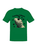 St. Patrick's Day Cool Lizard Lucky Vibes Men's - Adult & Kids T-Shirts, Sweatshirts & Hoodies apparel design preview 1