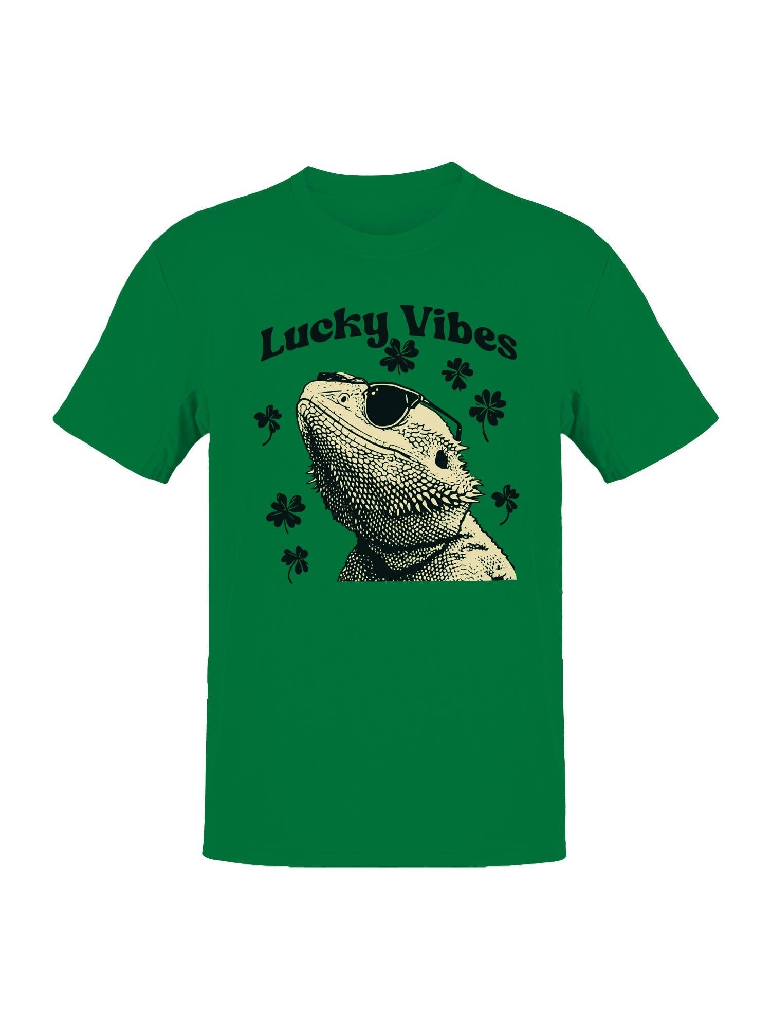 St. Patrick's Day Cool Lizard Lucky Vibes Men's - Adult & Kids T-Shirts, Sweatshirts & Hoodies apparel design preview 1