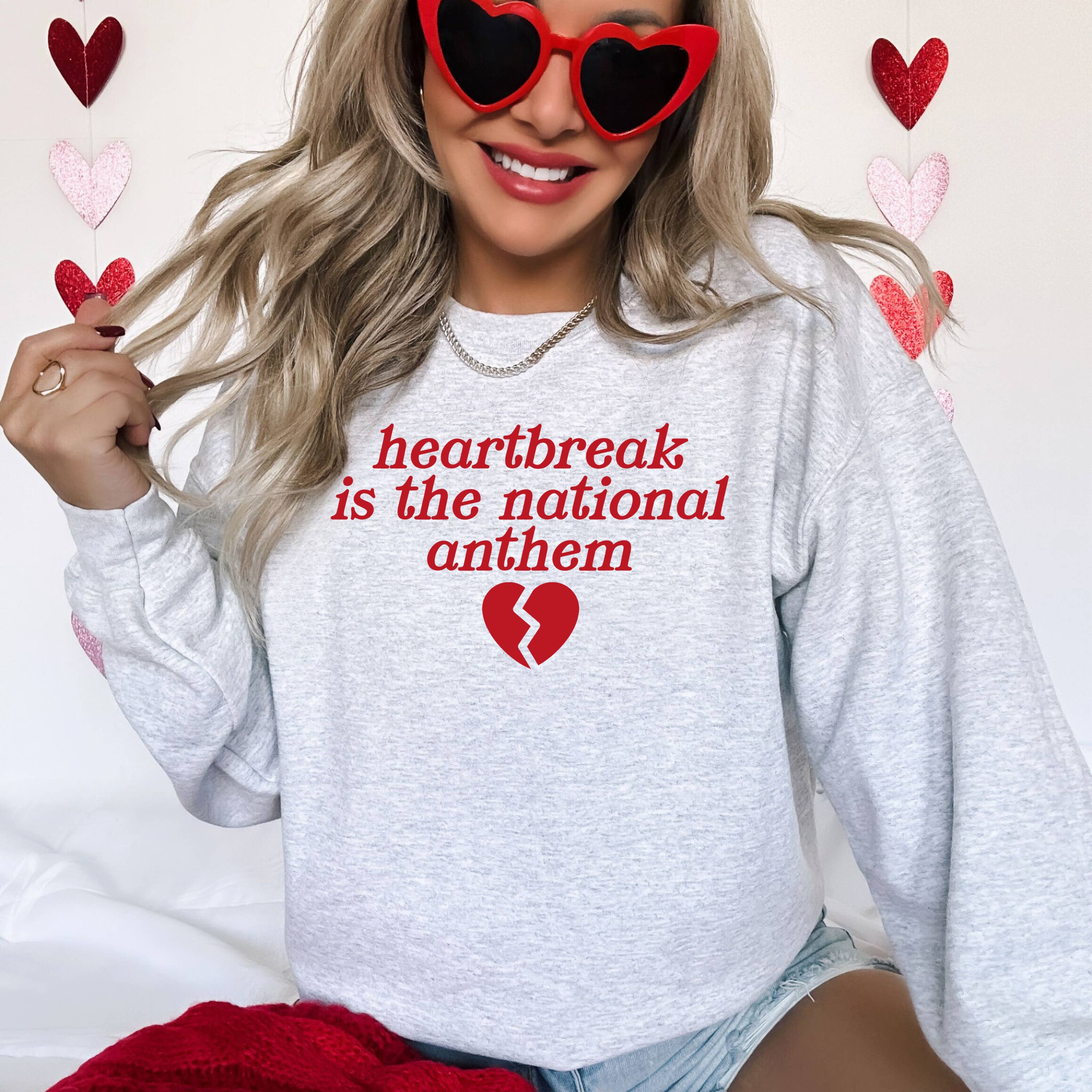 Heartbreak Is the National Anthem, Valentine's - Adult & Kids T-Shirts, Sweatshirts & Hoodies apparel design preview 1