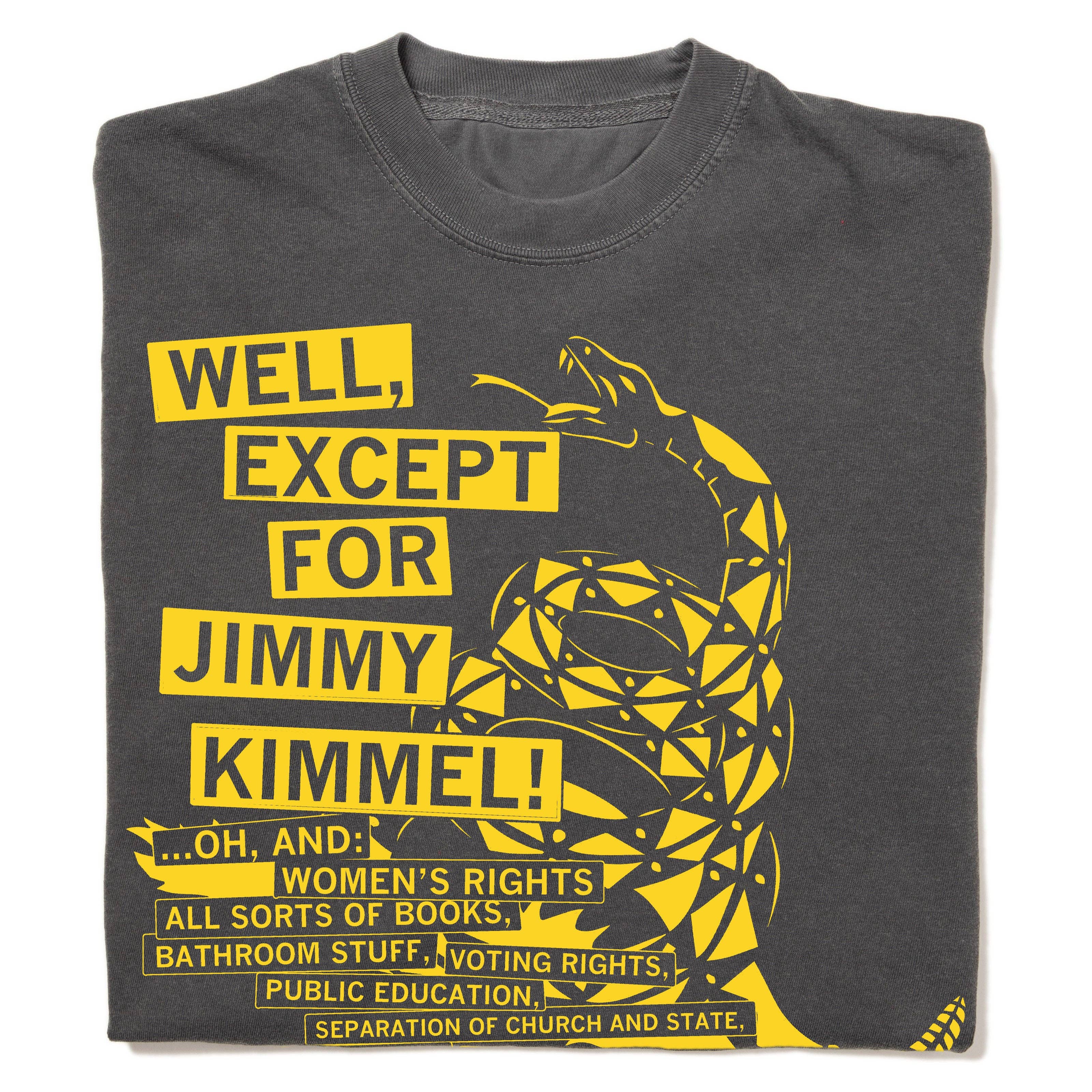 Don't Tread On Me Except For Jimmy Kimmel Heavyweight - Adult & Kids T-Shirts, Sweatshirts & Hoodies apparel design preview 1
