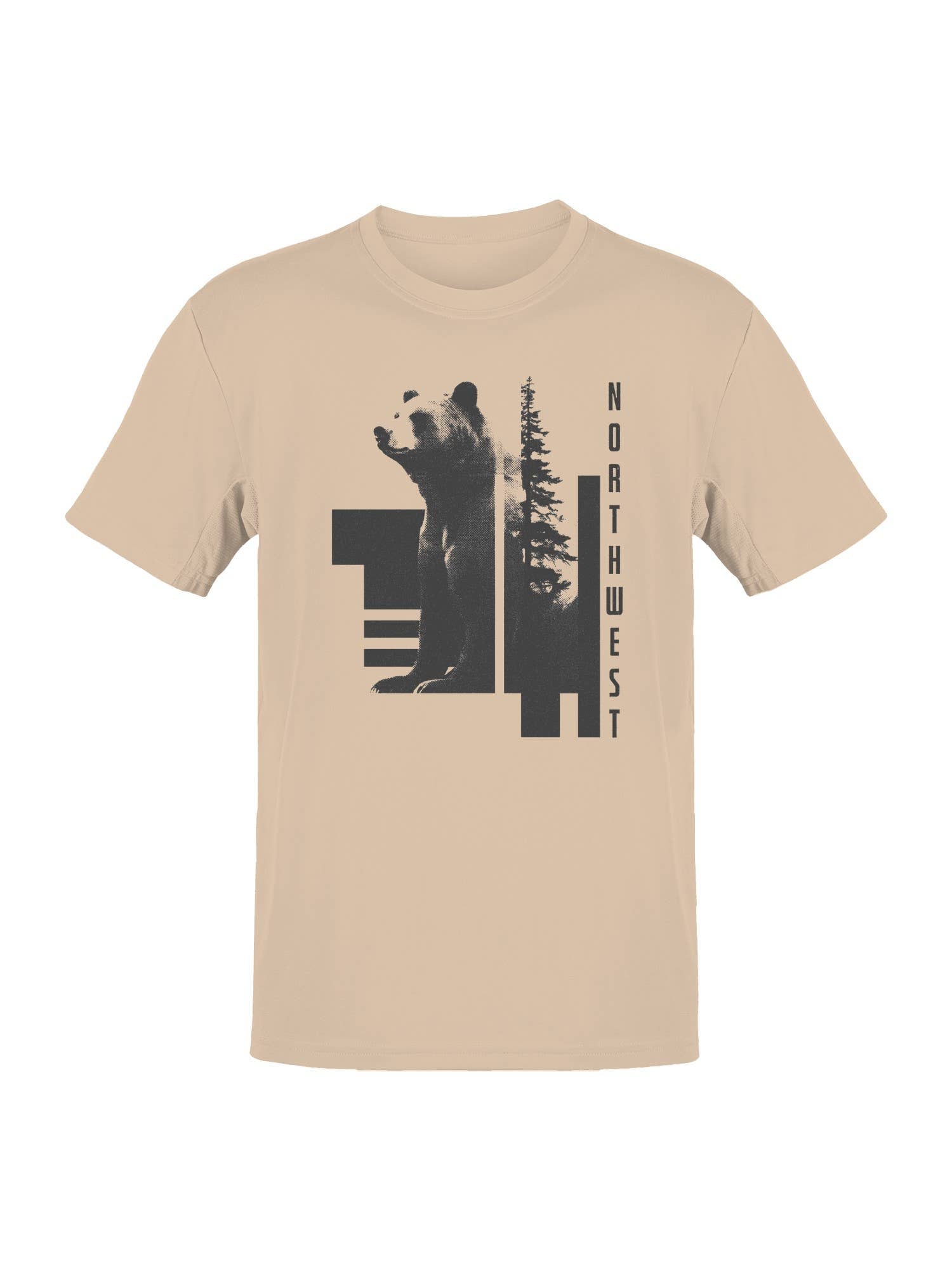 Northwest Bear and Forest Silhouette Men's - Adult & Kids T-Shirts, Sweatshirts & Hoodies apparel design preview 1