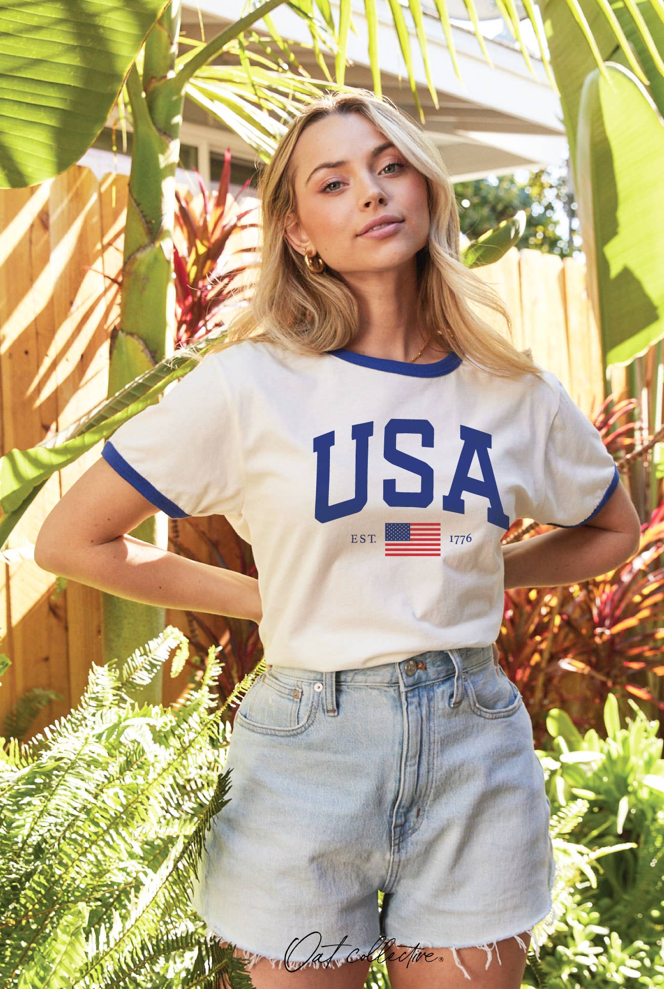 USA Est 1776 Ringer Graphic - Adult & Kids T-Shirts, Sweatshirts & Hoodies apparel design preview 1