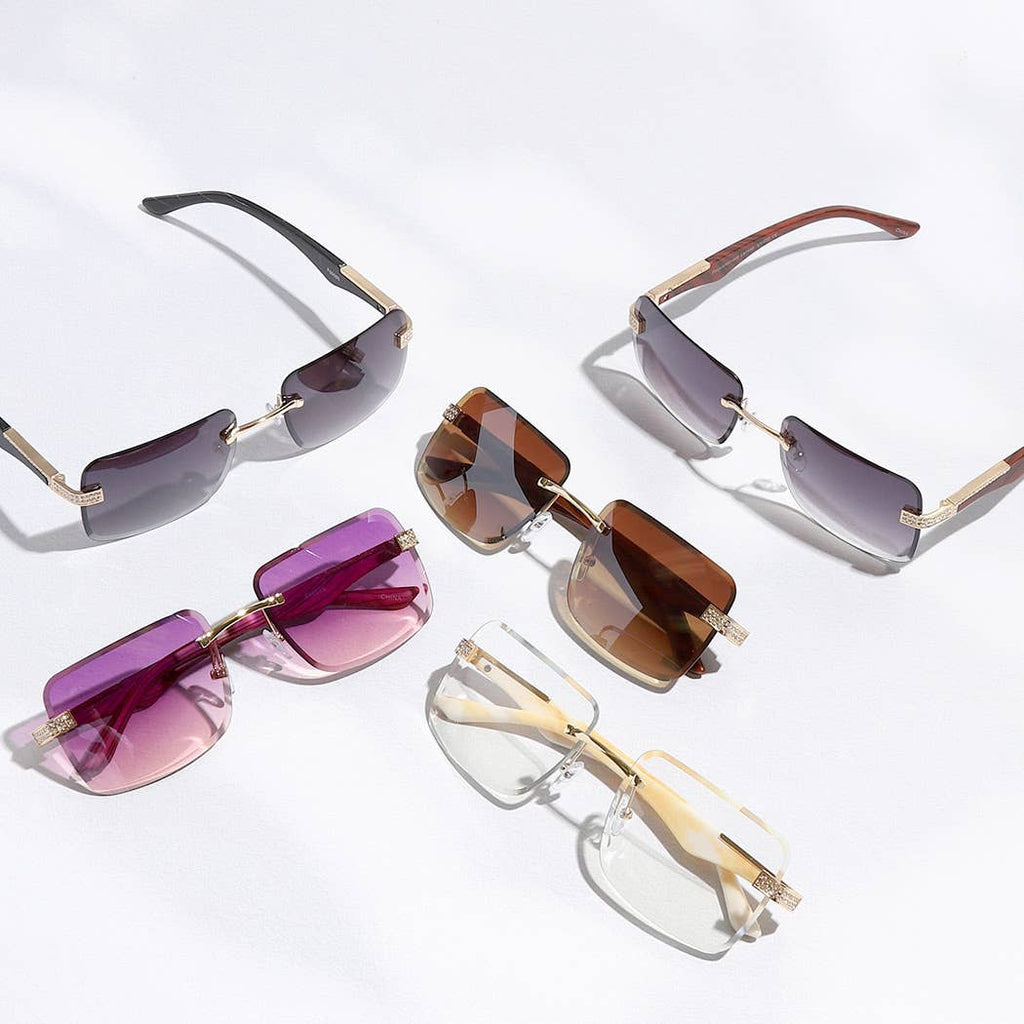 Frameless Square Lenses Rhinestone Deco Sunglasses - Adult & Kids T-Shirts, Sweatshirts & Hoodies apparel design preview 1