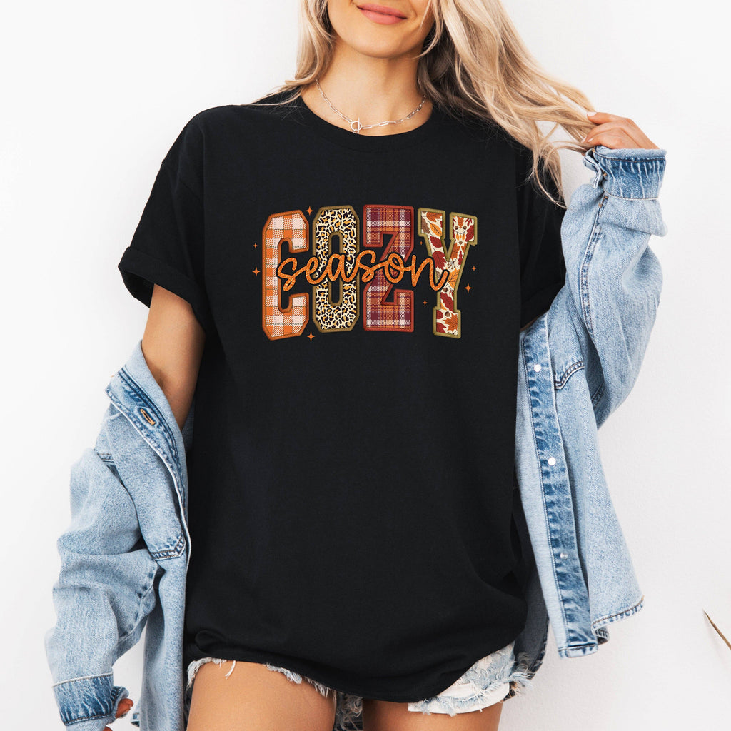 Cozy Season, Patterns, Fall Vibes Autumn, Pumpkin, - Adult & Kids T-Shirts, Sweatshirts & Hoodies apparel design preview 1
