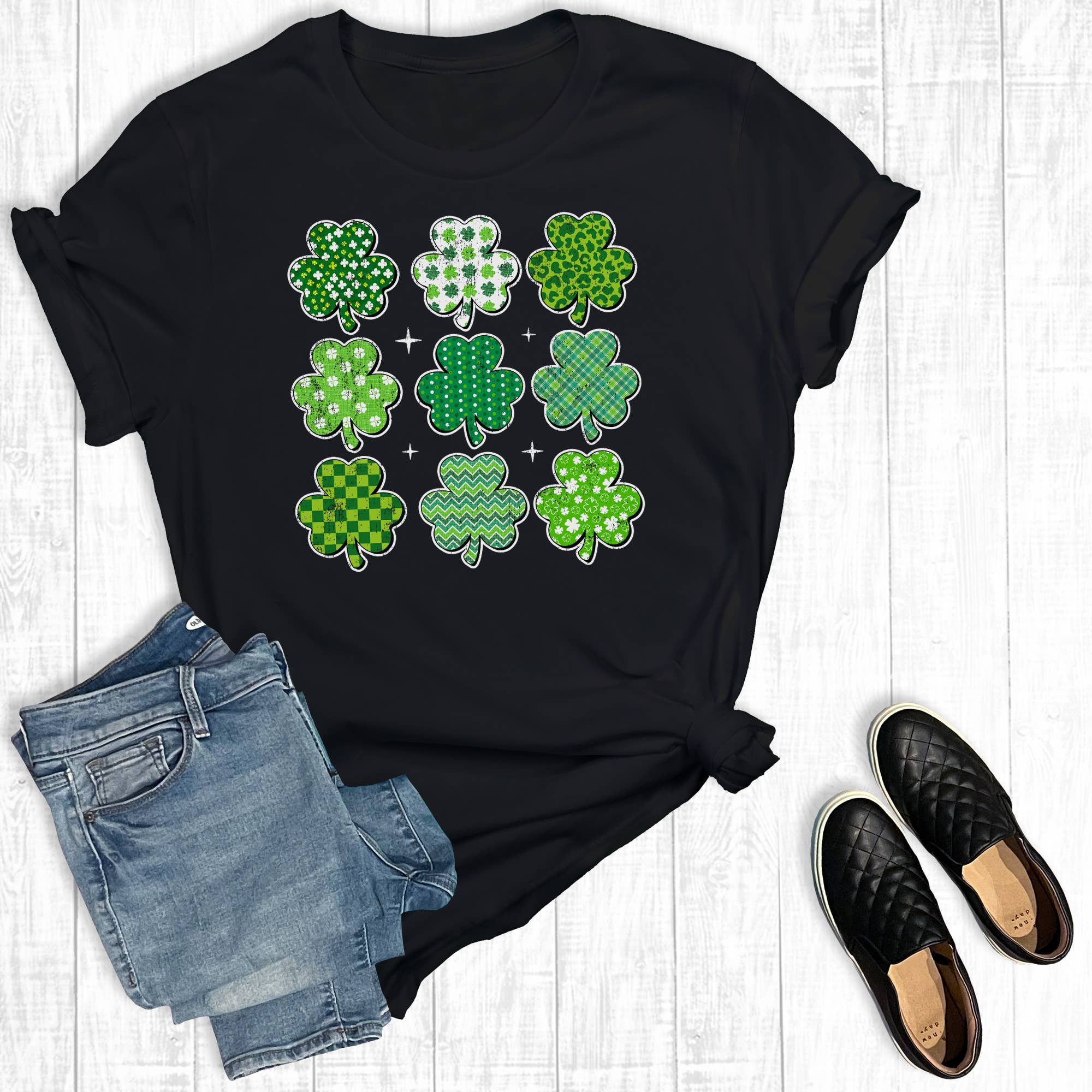 St. Patrick's Day Shamrocks Graphic - Adult & Kids T-Shirts, Sweatshirts & Hoodies apparel design preview 1