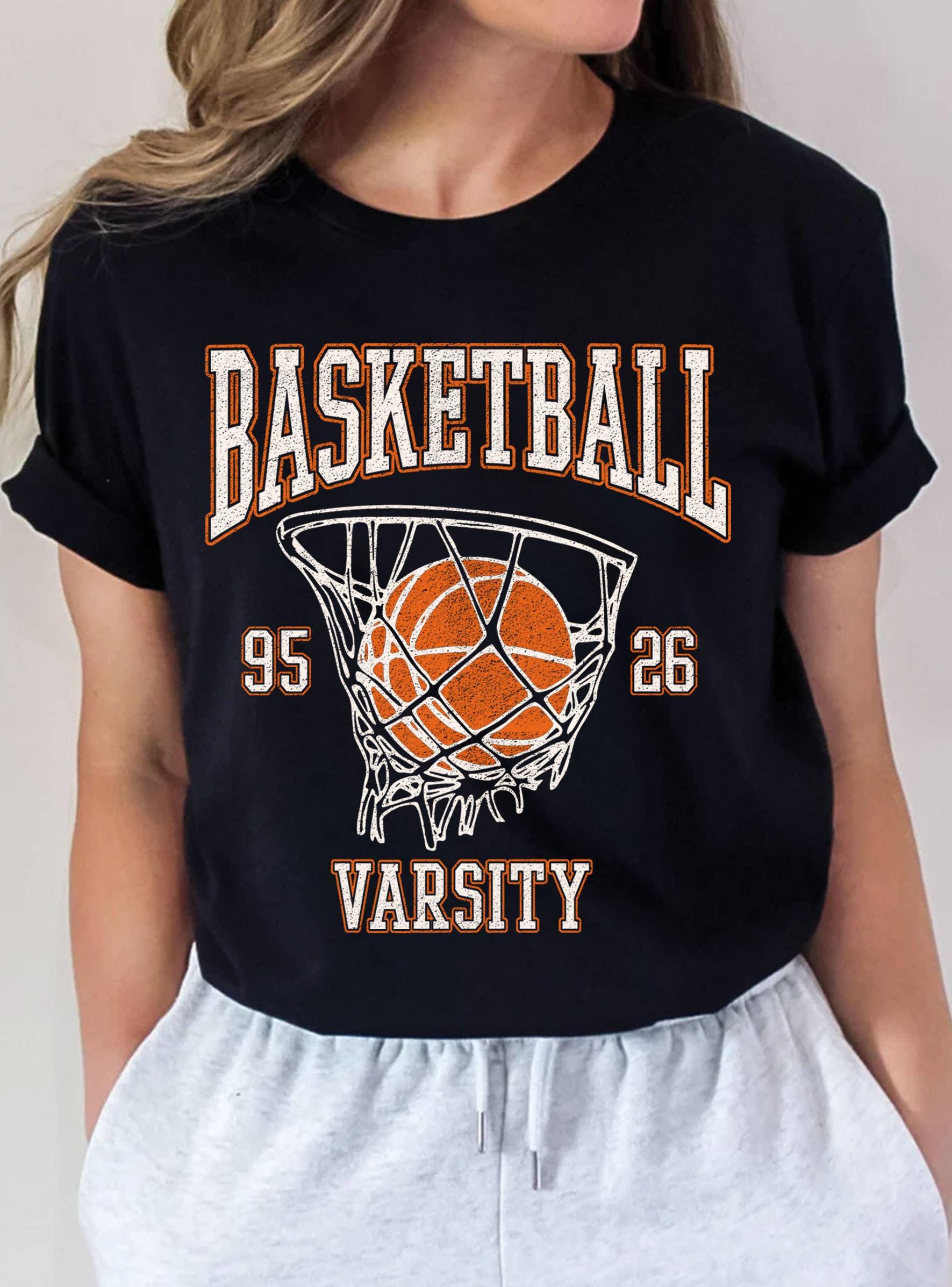Basketball Varsity Graphic - Adult & Kids T-Shirts, Sweatshirts & Hoodies apparel design preview 1