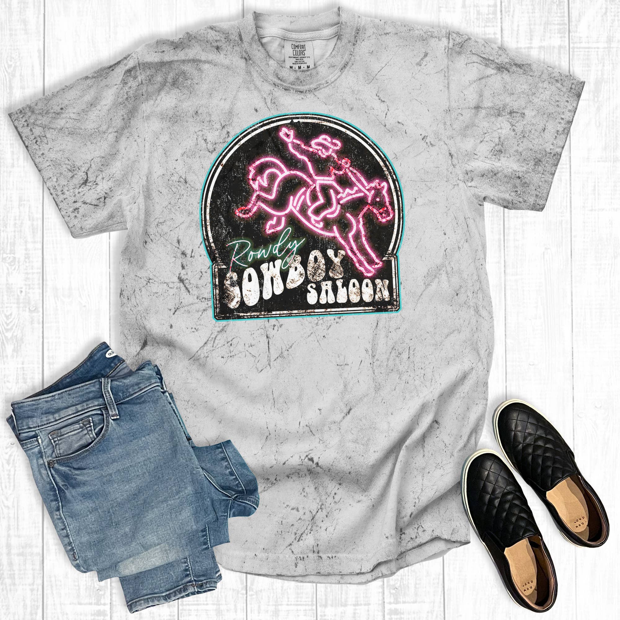 Western Rowdy Cowboy Saloon Comfort Colors Graphic - Adult & Kids T-Shirts, Sweatshirts & Hoodies apparel design preview 1