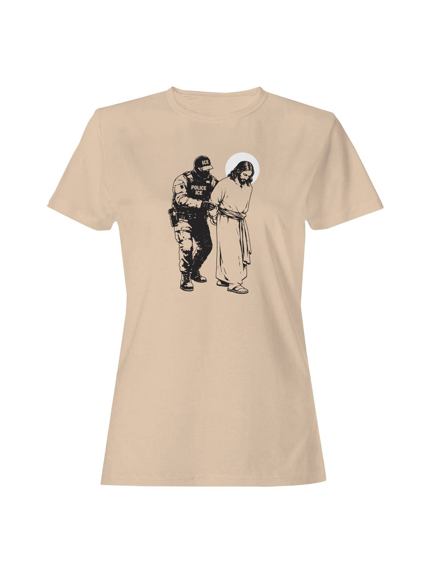 Jesus Arrested By Ice Women's Natural - Adult & Kids T-Shirts, Sweatshirts & Hoodies apparel design preview 1