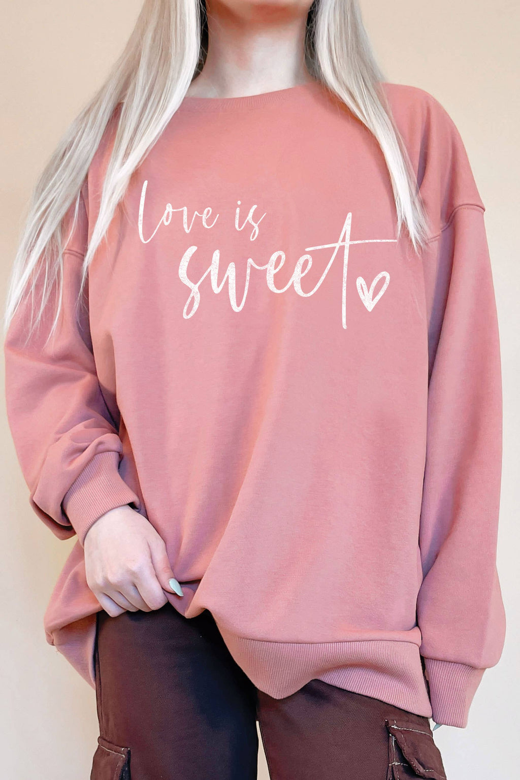 Love Is Sweet Valentine's Oversize Graphic Terry - Adult & Kids T-Shirts, Sweatshirts & Hoodies apparel design preview 1