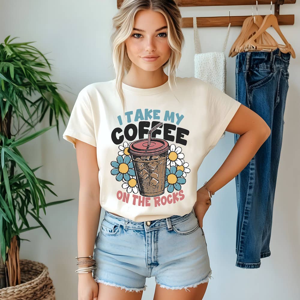 Retro I Take My Coffee On the Rocks - Adult & Kids T-Shirts, Sweatshirts & Hoodies apparel design preview 1
