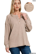 ',,....Ribbed Brushed Hacci 2tone Henley Sweater - Adult & Kids T-Shirts, Sweatshirts & Hoodies apparel design preview 1