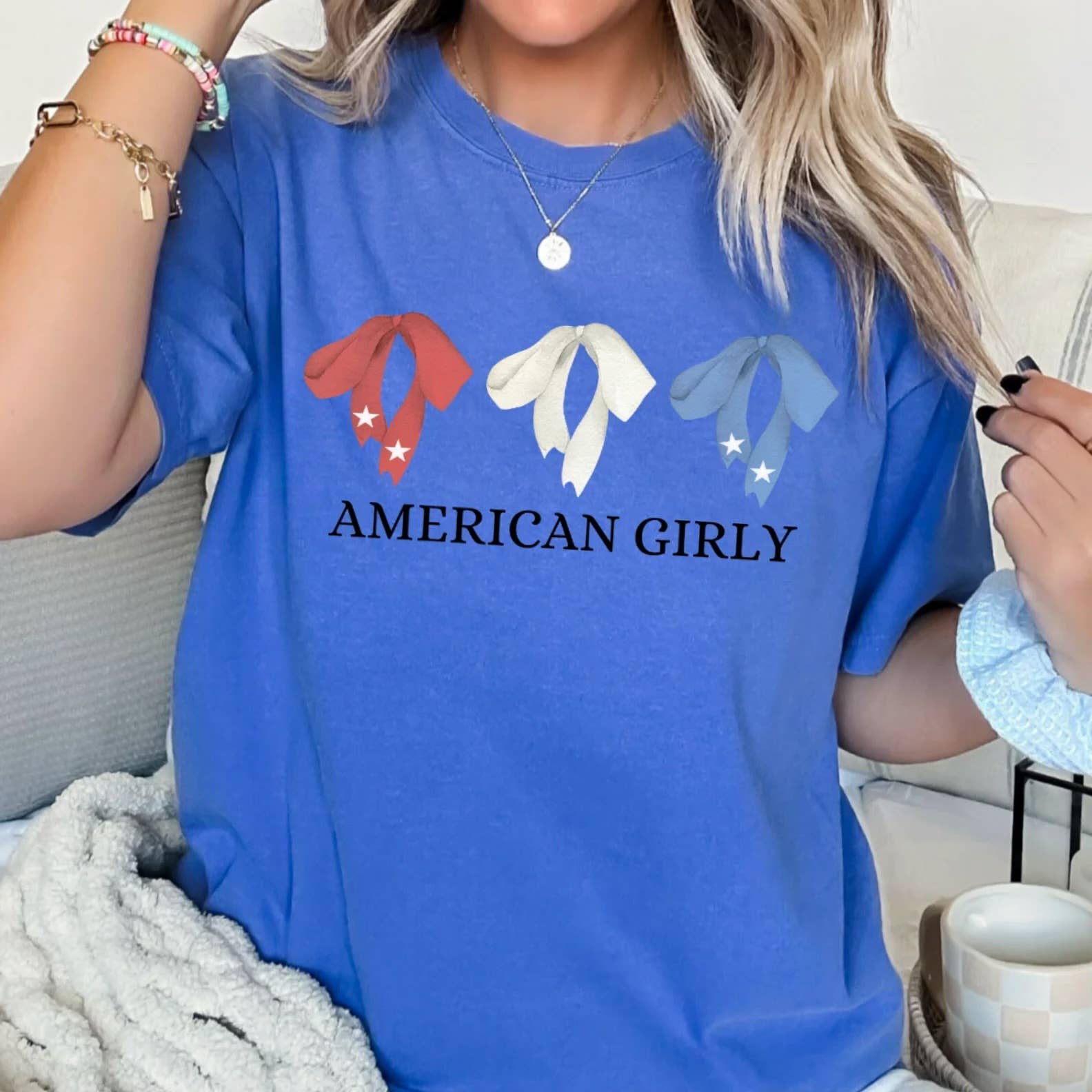 Coquette American Girly Comfort Color Graphic - Adult & Kids T-Shirts, Sweatshirts & Hoodies apparel design preview 1