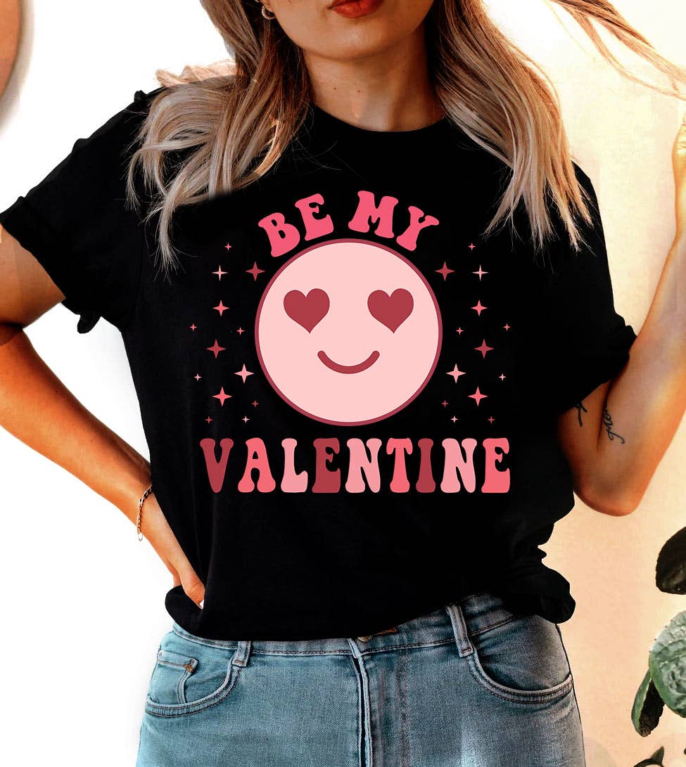 Be My Valentine Valentine's Day Cute Smile Gift - Adult & Kids T-Shirts, Sweatshirts & Hoodies apparel design preview 1