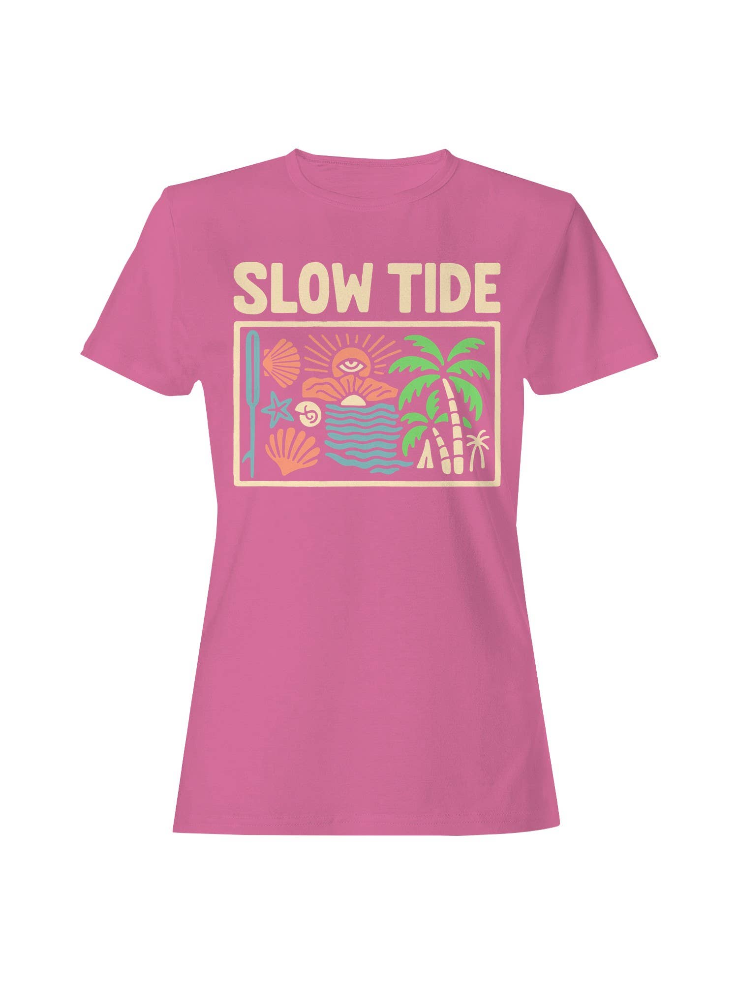 Slow Tide Beach Vibe Art Women's - Adult & Kids T-Shirts, Sweatshirts & Hoodies apparel design preview 1
