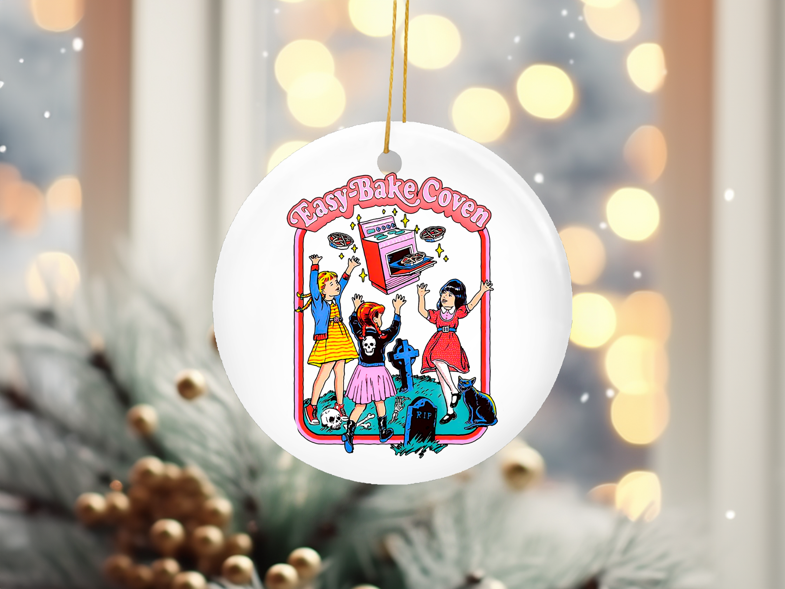 Easy Bake Coven Halloween Retro Christmas Ornament - Adult & Kids T-Shirts, Sweatshirts & Hoodies apparel design preview 1