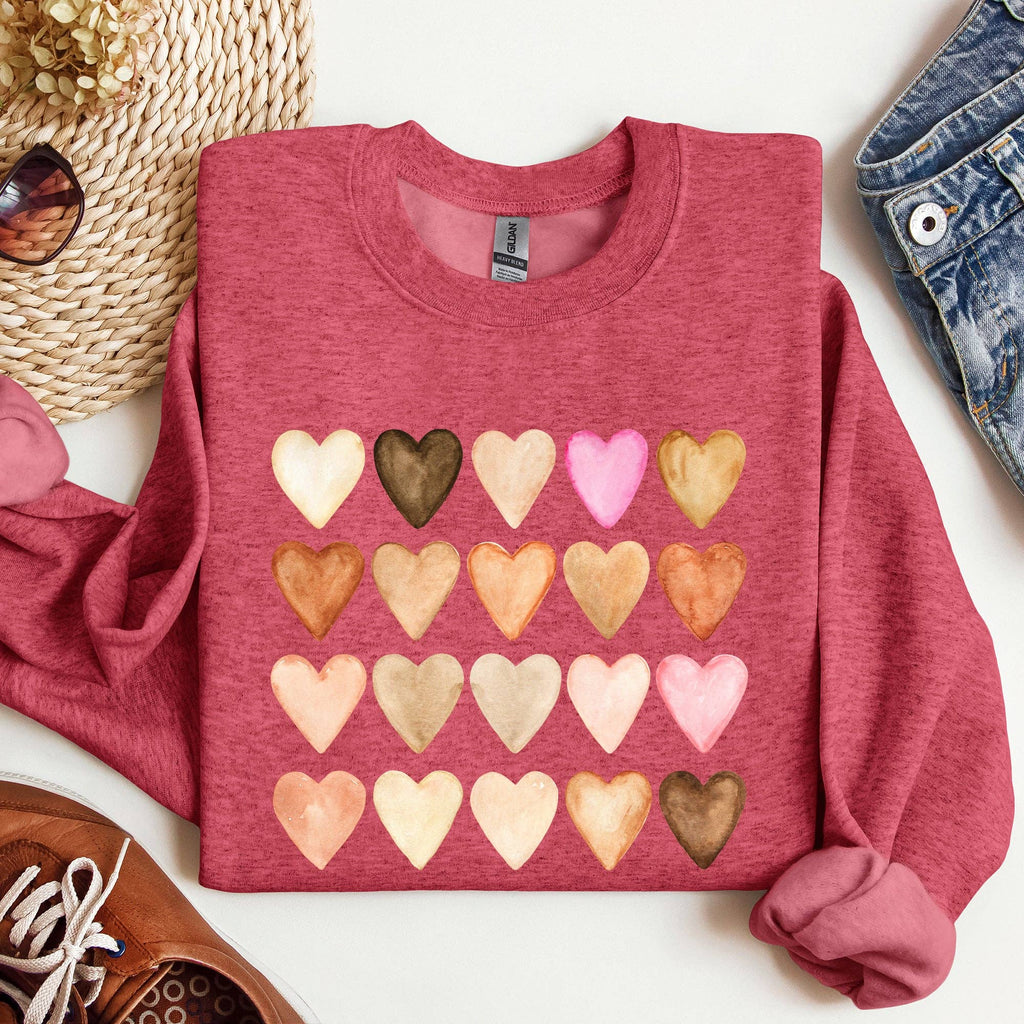 Skin Tone Hearts, Multicultural, Valentine's Day - Adult & Kids T-Shirts, Sweatshirts & Hoodies apparel design preview 1