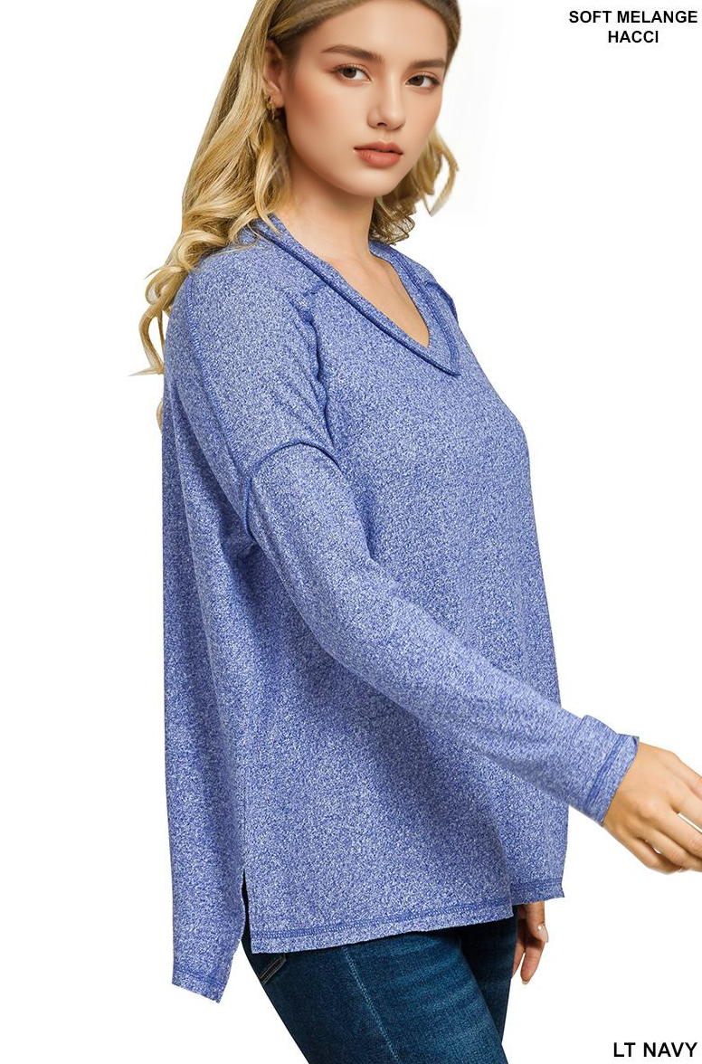 1014 Soft Melange Hacci Exposed Seam Hi Low SI-28819 - Adult & Kids T-Shirts, Sweatshirts & Hoodies apparel design preview 1