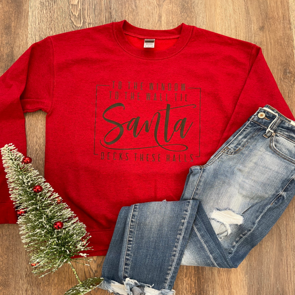 Santa Decks These Halls - Adult & Kids T-Shirts, Sweatshirts & Hoodies apparel design preview 1