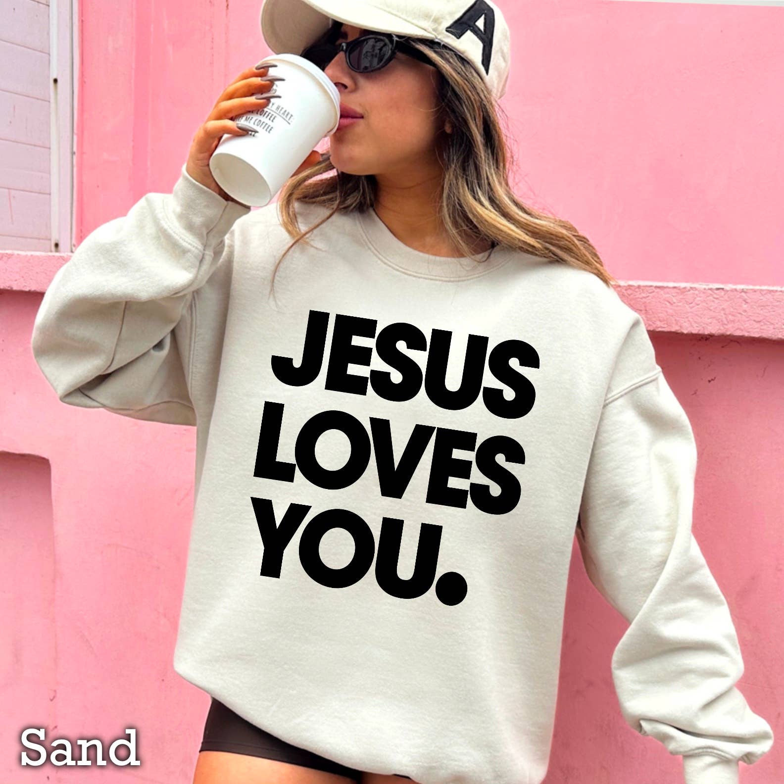 Jesus Loves You Christian Graphic - Adult & Kids T-Shirts, Sweatshirts & Hoodies apparel design preview 1