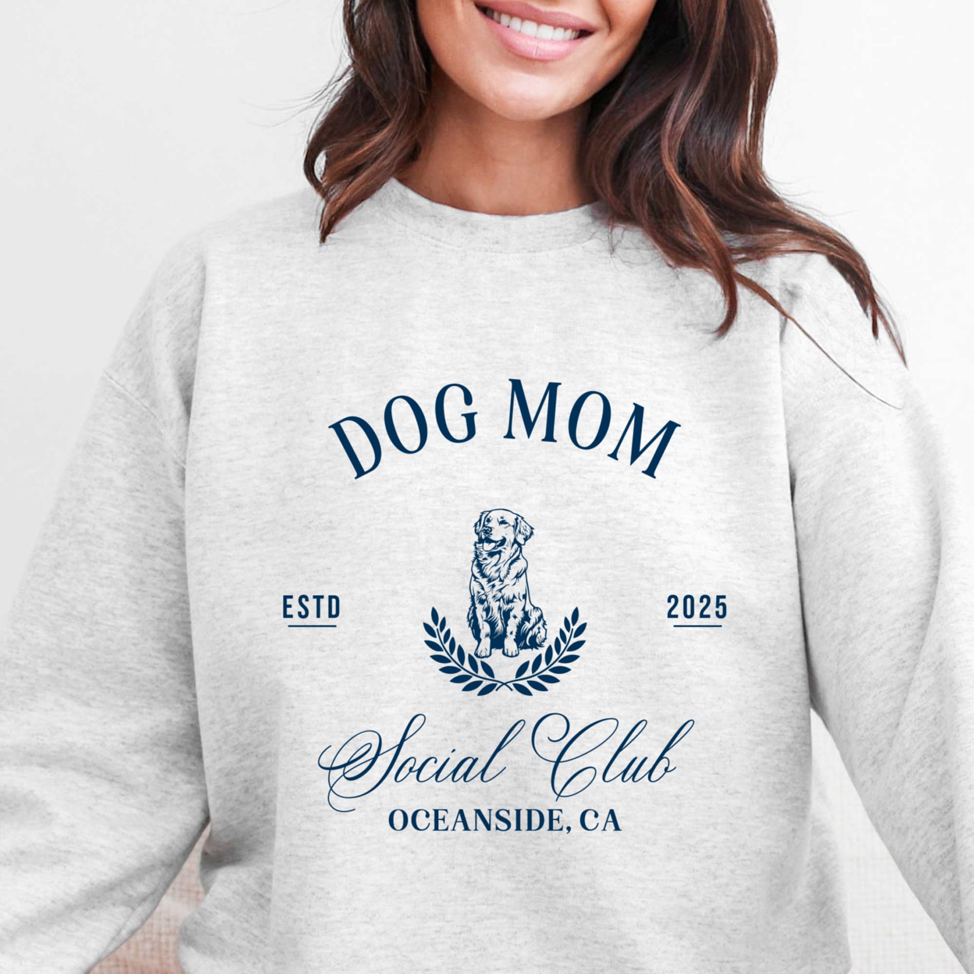 Custom Dog Mom Social Club with Name Location - Adult & Kids T-Shirts, Sweatshirts & Hoodies apparel design preview 1