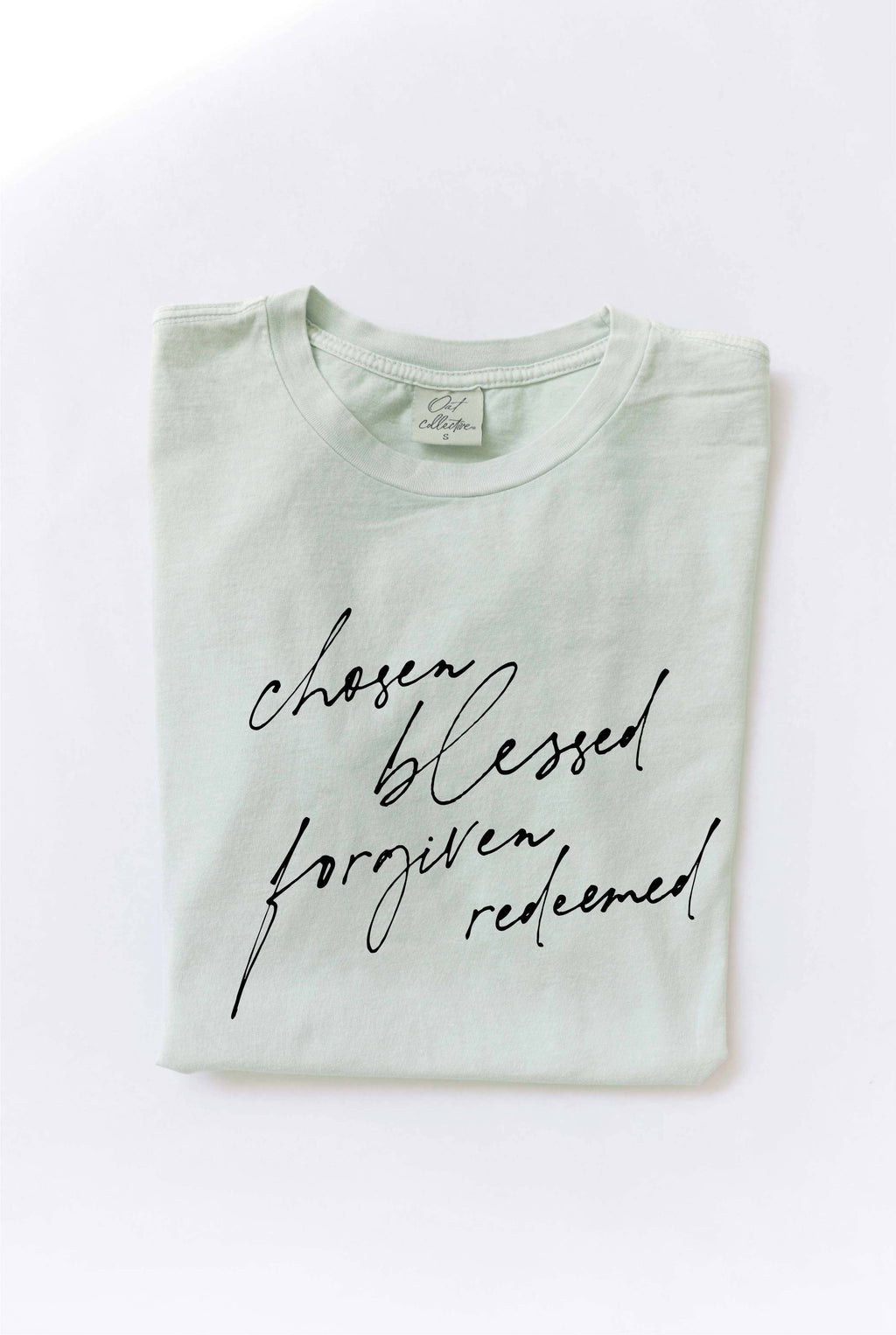 Chosen Blessed Forgiven Redeemed Mineral Washed - Adult & Kids T-Shirts, Sweatshirts & Hoodies apparel design preview 1